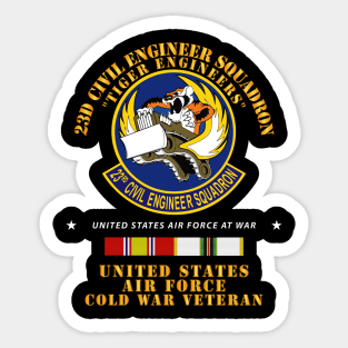 23d Civil Engineer Squadron - Tiger Engineers - Cold War Vet w COLD SVC Sticker